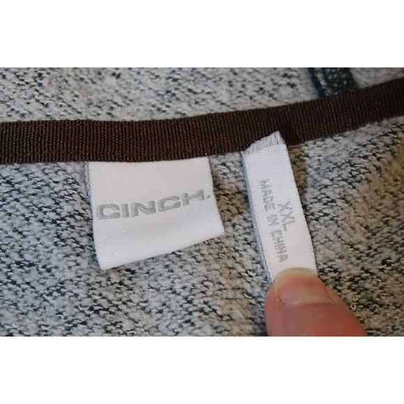 Cinch Green Full Zip Hoodie Jacket Pockets Chunky Drawstring Men's XXL Outdoors - Picture 5 of 12